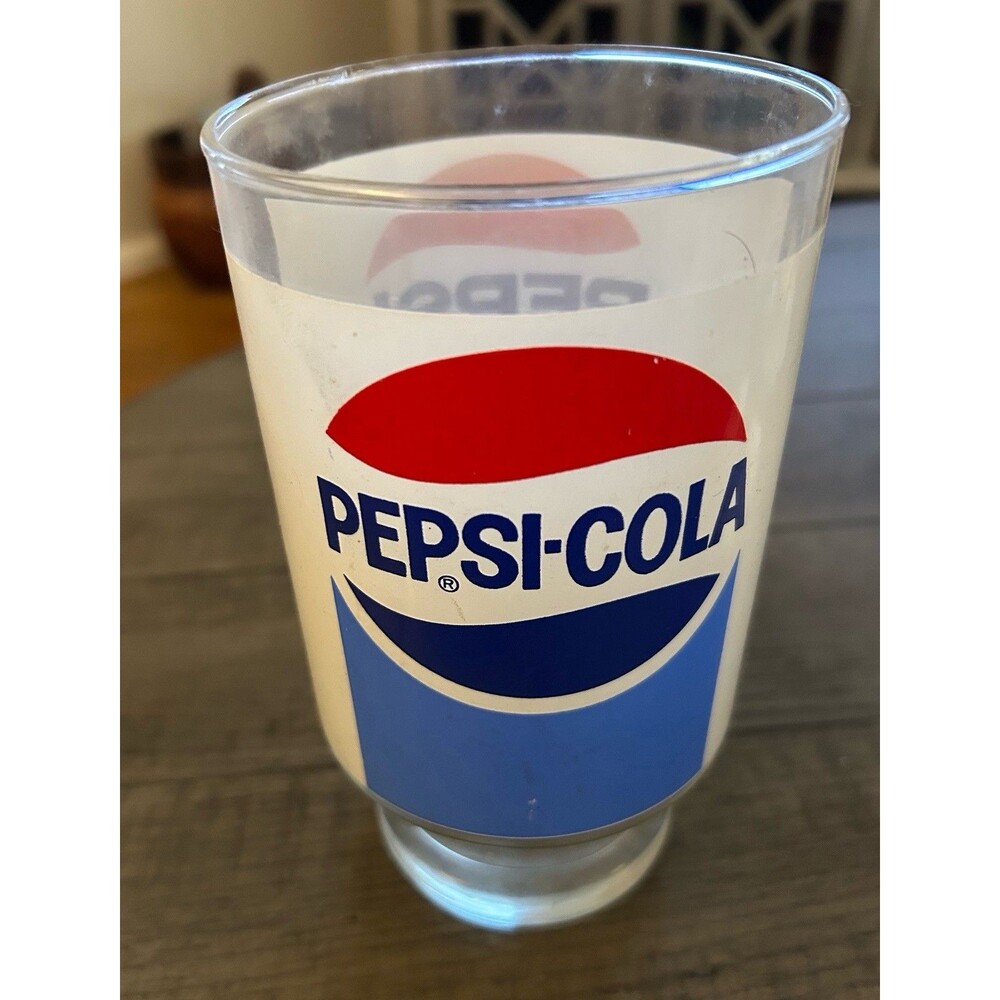 Vintage 1970s Pepsi/Cola Drinking Glass 16 Oz.
